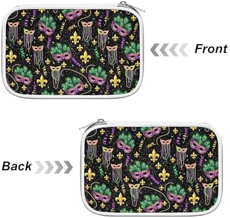 Women's Simple Thin Pencil Case Waterproof And Portable Perfect Organizer Box Vintage Masks Mardi Gras