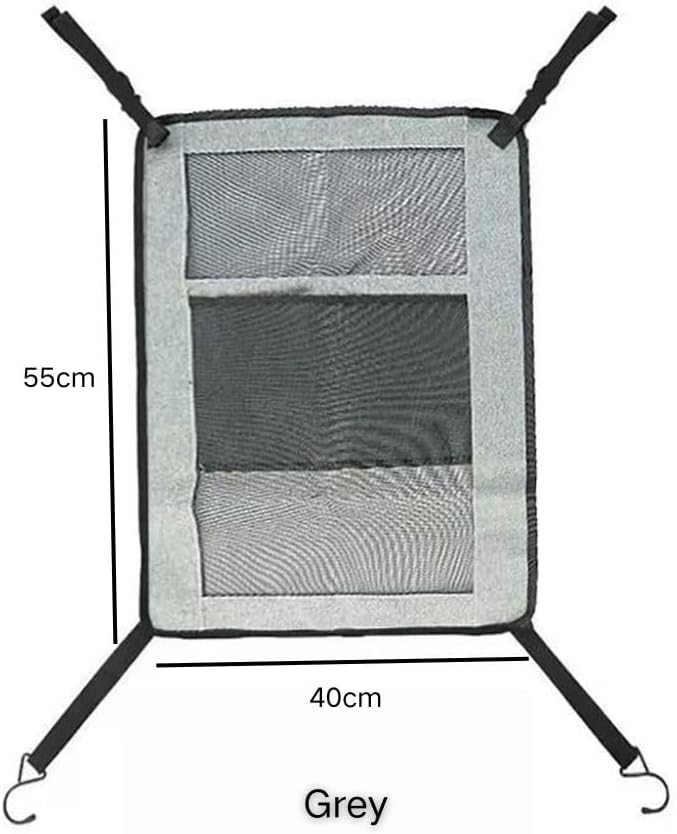 Dog Car Barrier for VW Caddy 2003-2020, Seat Separator Dogs Kids 2 in 1 Mesh Pet Travel Safety Divider Storage Pockets Kid Partition Seat Blocker,Grey