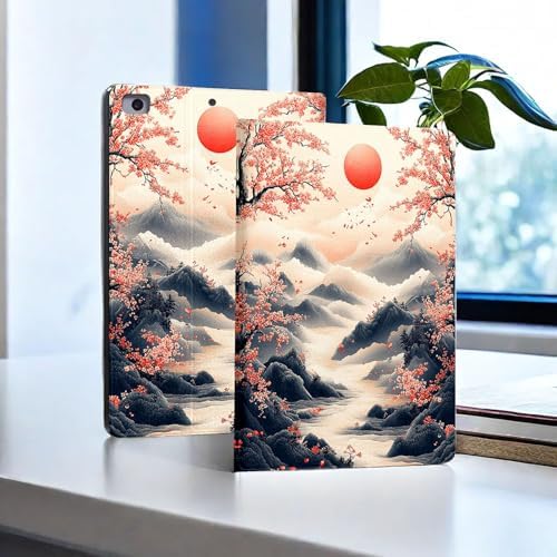 for Microsoft Surface Pro X/Pro X Plus-13 2019/2020/2021/2024 Tablet Case,Auto Wake/Sleep,Adjustable Stand Protective Cover - Chinese Style Landscape