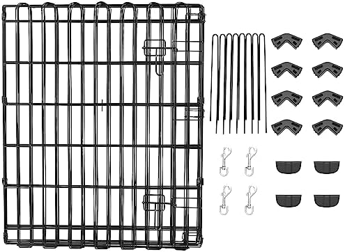 Amazon Basics Portable Foldable Octagonal Metal Exercise Dog Playpen, Indoor/Outdoor Pet Fence with Single Door, 8 Panels, Small, 30 Inches, Black