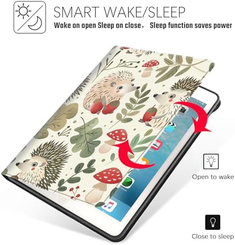 Tablet Case for iPad Air 11 Inch M3/M2 (2025/2024),iPad Air 5th/4th Gen (2022/2020),Shockproof Protective Cover with Stand,Auto Wake/Sleep,Hedgehog Acorn