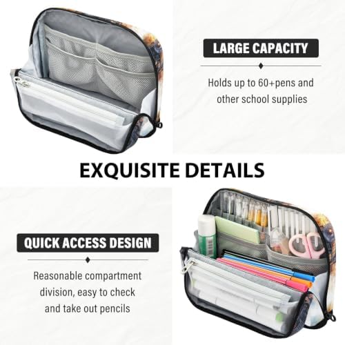 Locomotive Train Pencil Case for Kids Girls Boys | Large Pencil Pouch Pen Bag Holder with Big Capacity
