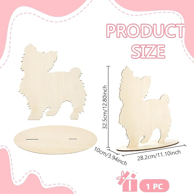 AHANDMAKER Wooden Dog Silhouette Display Stand Blank Pet Scarf Holder Dog Bib Rack for Pet Photography Craft Show PropsStore Display Photo Props Pet Accessory Booth