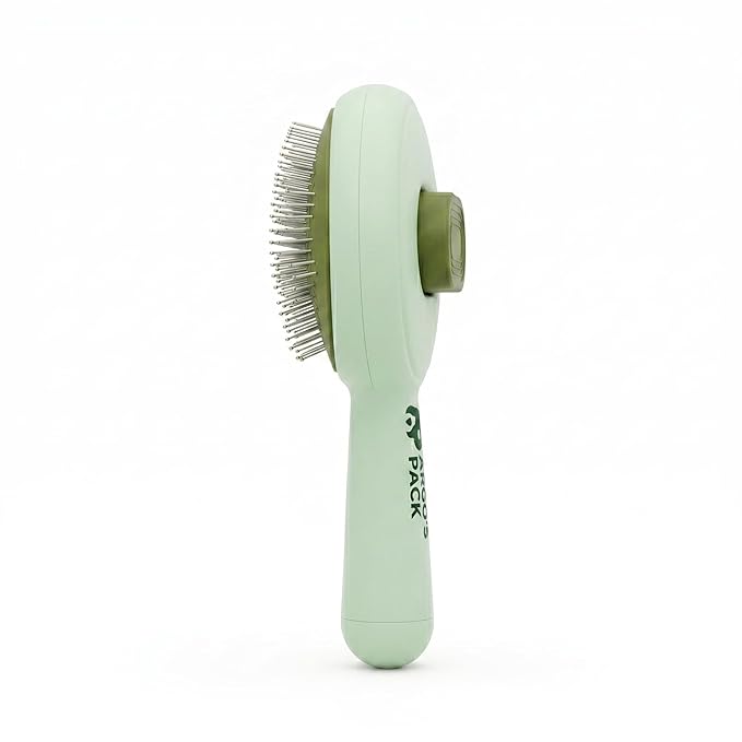 Argo's Pack - Pet Hair Remover Comb for Dogs & Cats, Effective Grooming Shedding Tool, Brush for Indoor Pets with Self-Cleaning Button, Safe Deshedding Tool for Short & Long Hair Pets (Green)