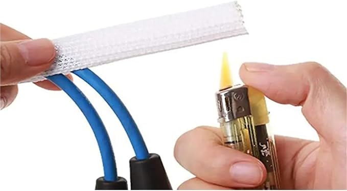 Expandable Cable Tidy Sleeve Cuttable Size PET Organiser Self Closing Insulated Wrap Suitable for USB Cables and Power Cords(13.0mm)