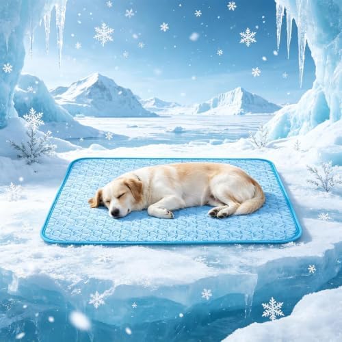 Cute Pet Cooling, Mat Anti-Slip Ice, Rug Multipurpose Indoor, Ergonomic | Cute Summer Washable, Cat Cooling Mat, for Kennel Crate, Sofa Home Puppy, Travel Bedding Small, Medium Dog Kitten, Floor