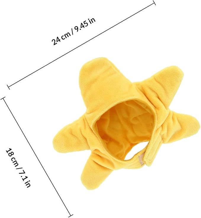 Creative Birthday Hat and Pet, Plush Dogs Creature for Comfortable Costume Hat, Yellow Dress up Accessory for Christmas Party Events