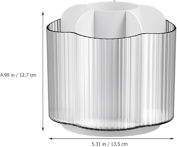 ABOOFAN Rotating Pencil Holder Rotatable Pen Holder for Desk Pen Organizer for Desk Makeup Brush Organizer Stationery Storage Container 5.31 X 5.31 X 5.00 in for Office and Home