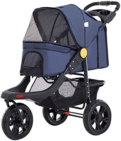Pet Stroller-3 Wheel Stroller, Foldable Dog Liner and Storage Basket, for Small Medium Size，98 * 57 * 105cm