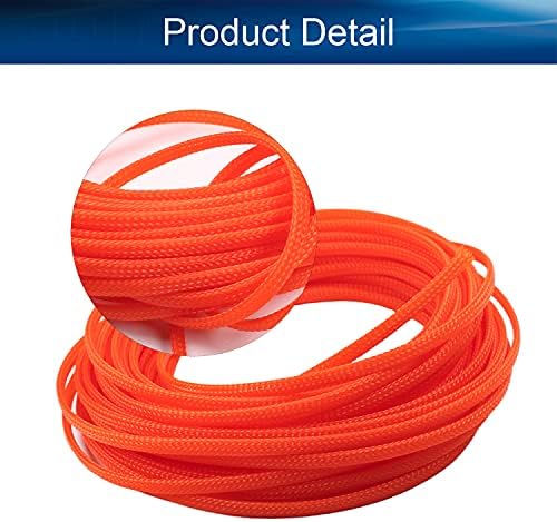 Bettomshin 1Pc 32.8Ft(10m) Cable Management Sleeve, 3/16"(4mm) Width PET Orange Cord Protector, Wire Loom Tube Insulated Split Sleeving for USB Cable Power Cord Organizer Video Cable Hider