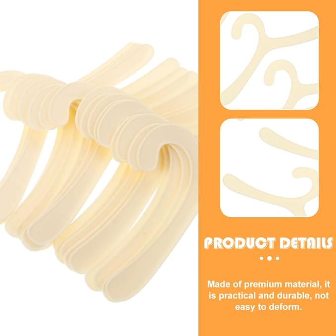 MAGICLULU 10pcs Plastic Pet Apparel Hangers Lightweight and Portable Pet Clothes Hanger Rack for Traveling Suitable for Clothing and Puppy Apparel in White