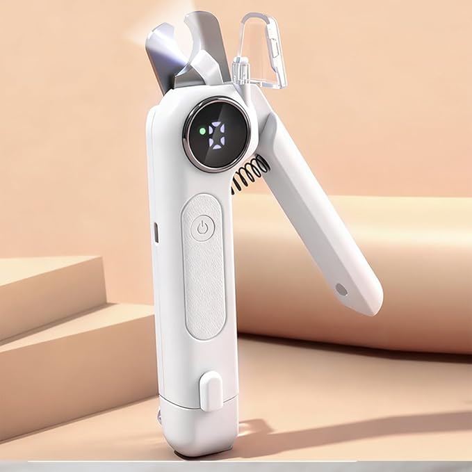 Electric Dog Nail Grinder & Clipper, Rechargeable Quiet Pet Nail Trimmer with LED Light, Professional Dog Nail File for Large Small Dogs, Cats, Puppies – Safe Painless Grooming Tool
