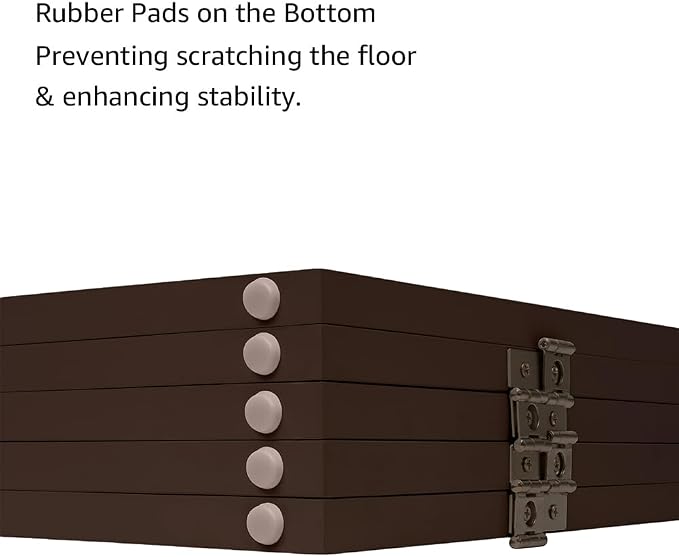 unipaws 36”H Free Standing Pet Gate for Dog Cat, 100”Wide Wooden Dog Gates | Foldable Pet Fence for Doorway, Stairs, Step, Expandable Doggy Barrier, Indoor Use