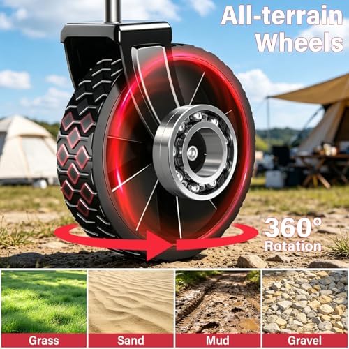 Collapsible Wagon Cart, Folding Cart with 360LBS Capacity, Black | All-Terrain Wheels & Flexible Handle, Heavy Duty Utility Wagon for Grocery Camping Garden Shopping Sports