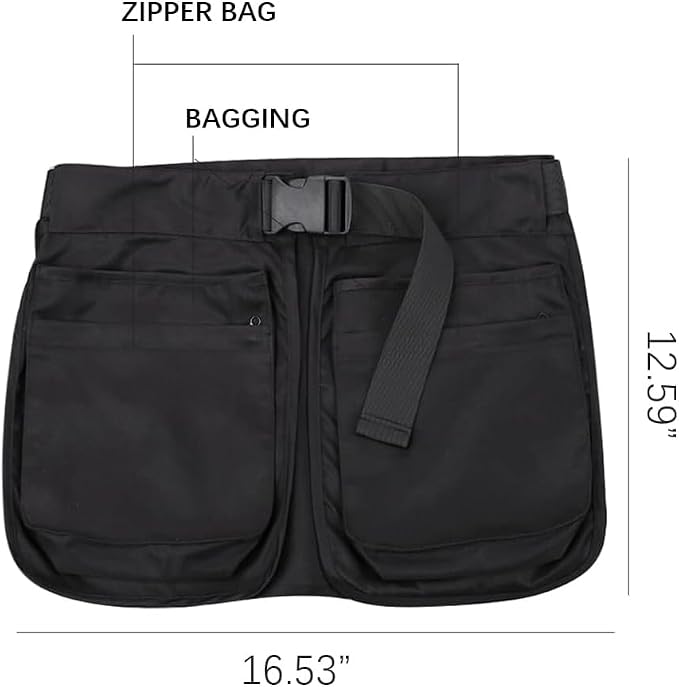 Dog Trainer Apron with 6 Pockets Adjustable Pet Handler Clothing Large Capacity Work Apron Multipurpose Waiter Apron Hair Stylist Waist Bag Garden Tool Organizer Black