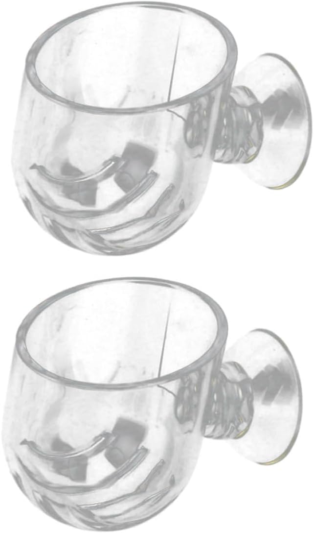 VALICLUD 2pcs Aquarium Fish Feeder Cups Acrylic Wall-Mounted Fish Food Dispensers for Tank Feeding Red Worm Bait Holder for Shrimp and Supplies