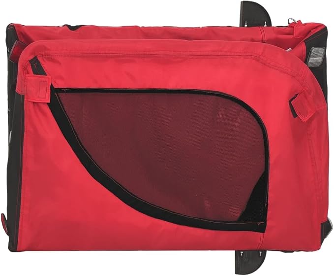 Pet Bike Trailer for Small Dogs, Foldable Bicycle Cargo Trailer with Mesh Windows and Reflectors, Sturdy Iron Frame Oxford Fabric Carrier, 49.2 x 24.8 x 26.0 in