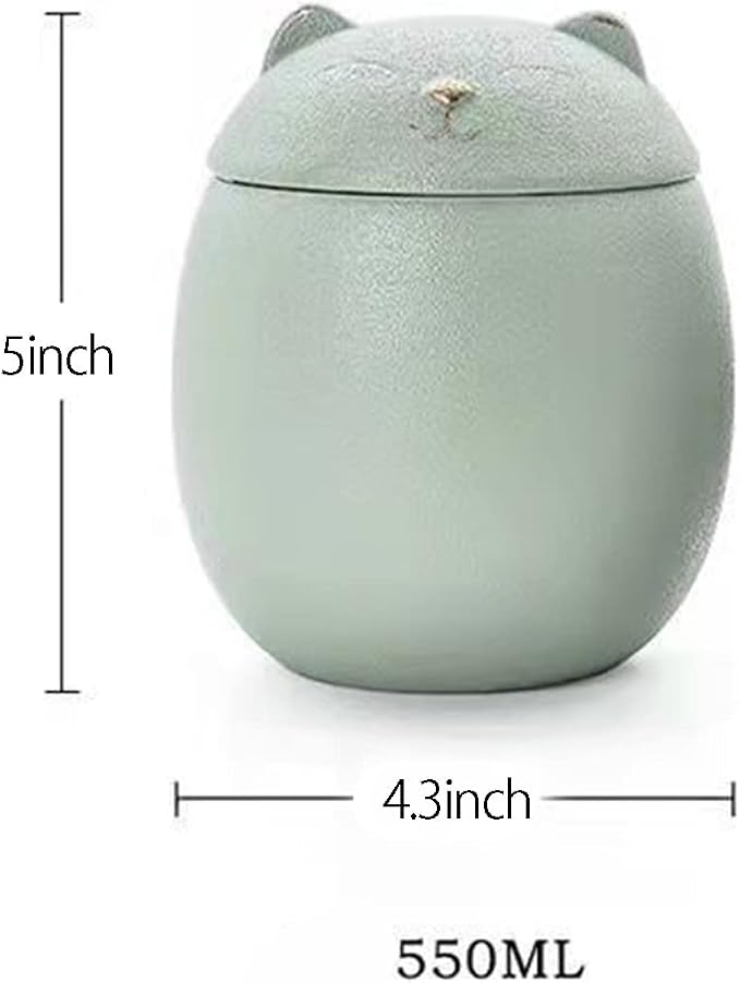 Ceramic Jar Cat Candy Dish Sugar Bowl Storage Jar Canister with Seal Lid