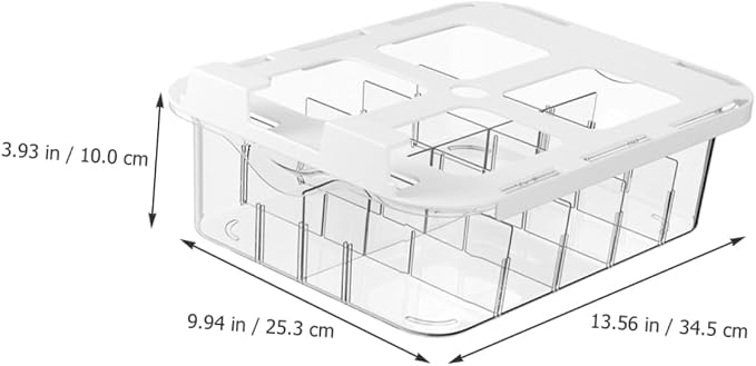 VOSAREA Drawer Organizer Box 15-Grid PET with Lid for Socks
