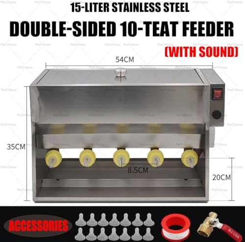 Piglet Feeding Machine,10/14 Nipple Silicone Piglet Feeding Station 10Heads