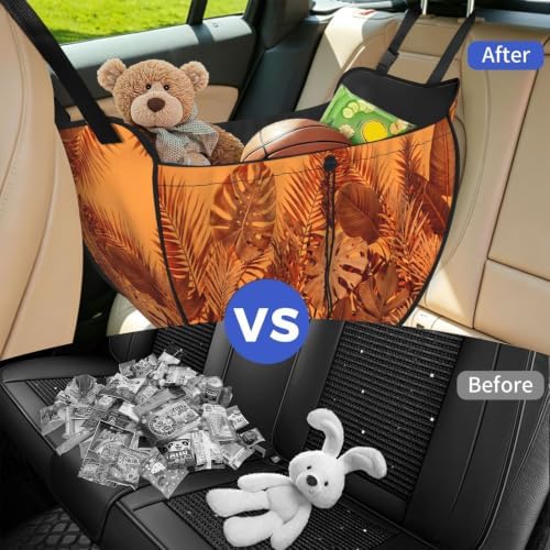 Orange Tropical Car Seat Organizer-Backseat Storage Bag for Travel