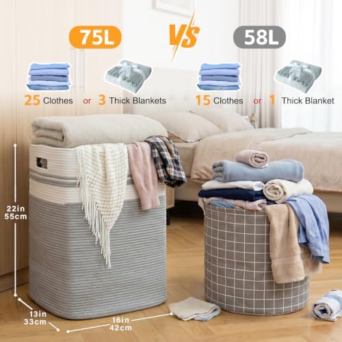 OIAHOMY Laundry Hamper Collapsible Laundry Basket Clothes Organizer Gray