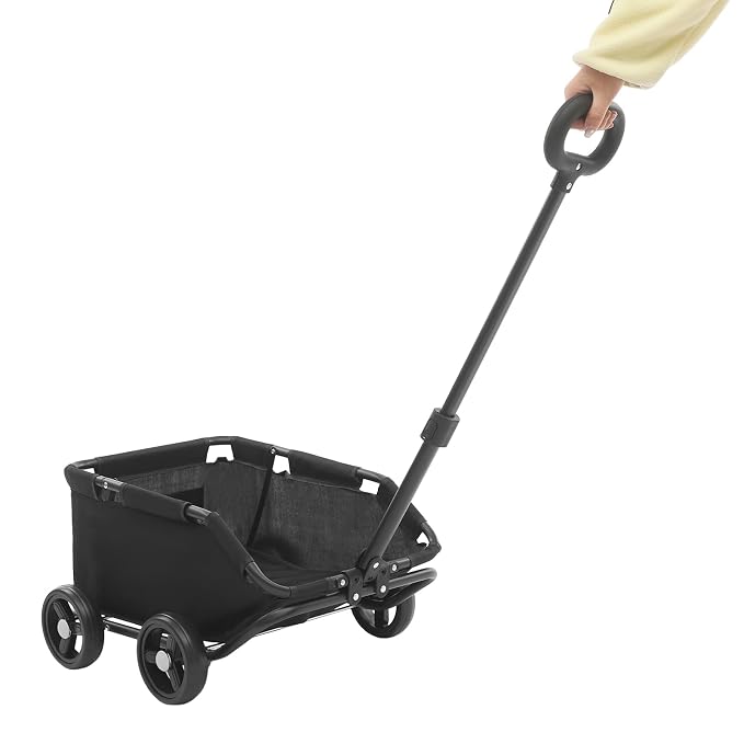 Dog Stroller, Portable Folding Dog Cart with 4 Wheels, Pet Stroller for Small Dogs Cats up to 16.53 LBS Pet Carrier Cart Cart with 360° Rotatable Handle for Travelling Shopping Walking Playing (Black)
