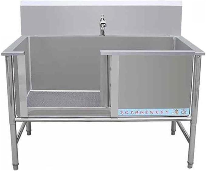 Professional Pet Grooming Bathtub Station with Faucet and Shower Sink,Stainless Steel Dog Bathing Tub for Home Use,Suitable for Large,Medium,and Small Pets.80cm/31.5in-Depth40cm