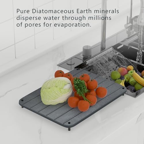 Water Absorbing Stone Dish Drying Mat for Kitchen Counter Quick Drying Tray