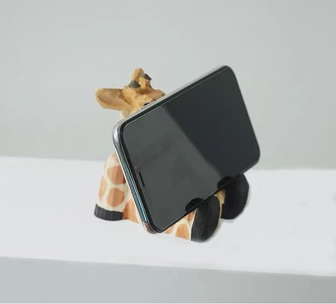 TANG SONG Wood Giraffe Phone Stand Cute Decoration Phone Stand for Tablets