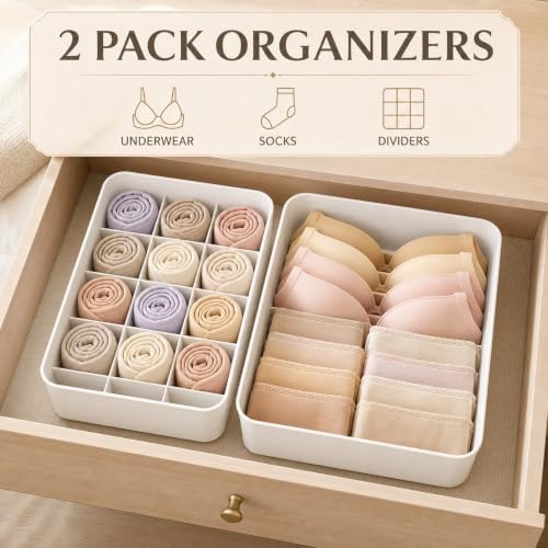 Underwear Organizer for Drawers, Stackable Drawer Divider for Underwear and Socks, for Wardrobe