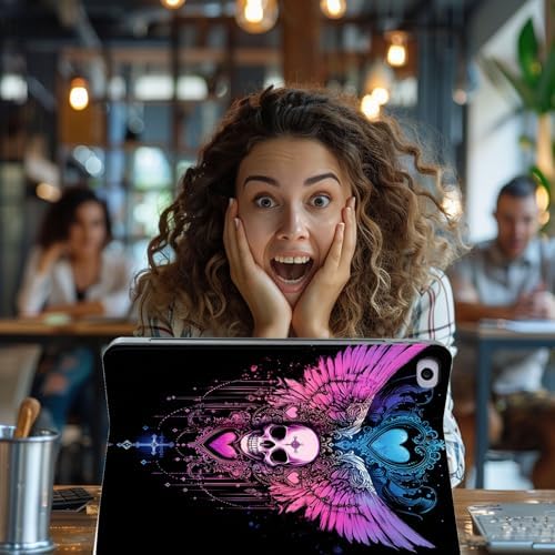 for Microsoft Surface Go 4/3/2/1-10.5" 2021 Tablet Case,Auto Wake/Sleep,Adjustable Stand Protective Cover - Skull Wings
