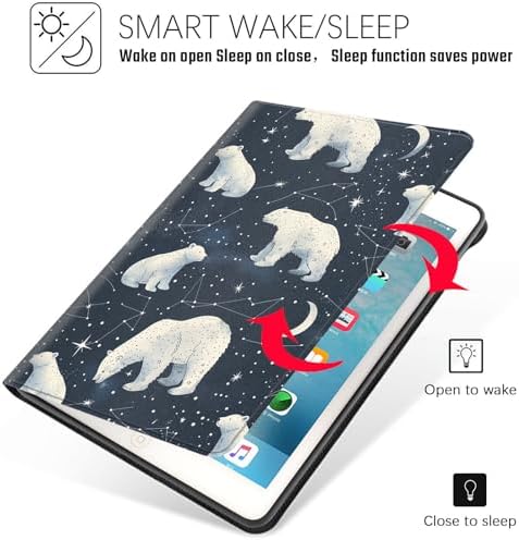 Tablet Case for iPad 10.5 Inch (iPad Air 3/Pro,2017/2019),Shockproof Protective Cover with Stand,Auto Wake/Sleep,Polar Bear Starry Sky