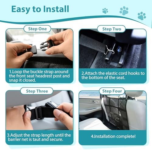 VavoPaw Dog Car Barrier, Car Net for Dog, Pet Barrier for SUV/Car/Truck