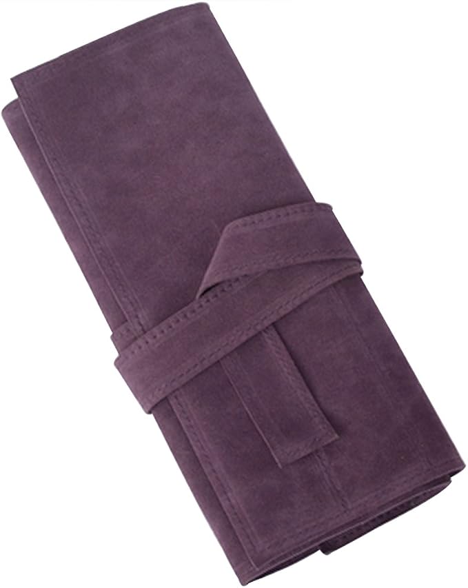 Creation Core Microfiber Fabric Salon Scissors Bag Roll Up Hair Tools Pouch for Stylist Barber Hairdressers, Purple