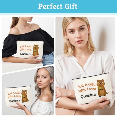 Funny Quokka Gift Makeup Bag Quokka Lover Gift Australian Animals Wildlife Gifts for Women Sister Best Friend Coworker Daughter Mom Travel Pouch Christmas Birthday Present for Her Cosmetic Bag