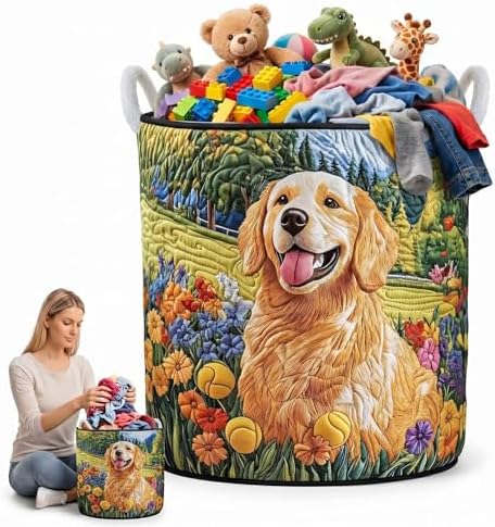 Portable Travel Laundry Hamper, Foldable Oxford Cloth Tote Bag, Heavy Duty Clothes Storage Bucket Organizer for RV, Camping & Gym(16" x 22")