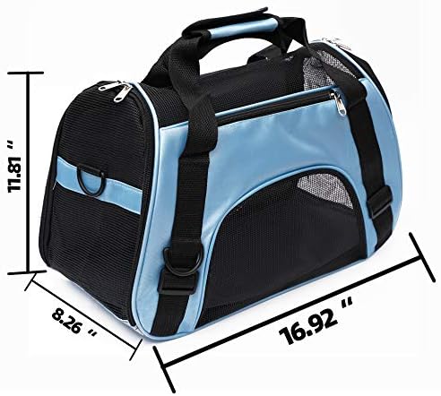 MuchL Pet Carrier Soft-Sided Carriers for Cat Carriers Dog Carrier for Small Medium Cats Dogs Puppies Pet Carrier Airline Approved Cat Dog Pet Travel Carrier (Small, Blue)