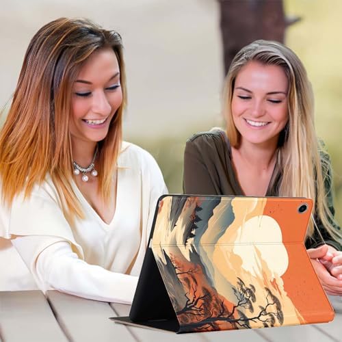 for Samsung Galaxy Tab S8 2022/Tab S7 2020 11" Tablet Case(Model SM-X700/X706/T870/T875/T878),Premium Leather Folio Stand Auto Wake/Sleep,Multiple Viewing Stand,Landscape Valley River Sunset