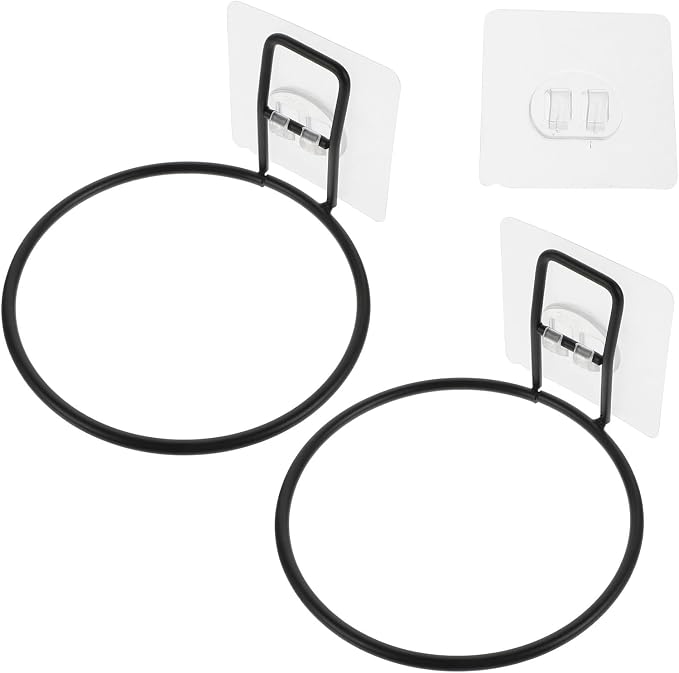 UKCOCO Pet Food Bowl Hanging Rack 2pcs Iron Wall-Mounted Feeder Bracket with Nail-Free Adhesive for Household Dog and Cat Feeding Supplies
