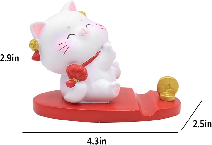 Cute Cat Phone Holder Desk Ornament Kawaii Phone Stand Universal Desk Phone Stand for All Mobile Smartphones Tablets