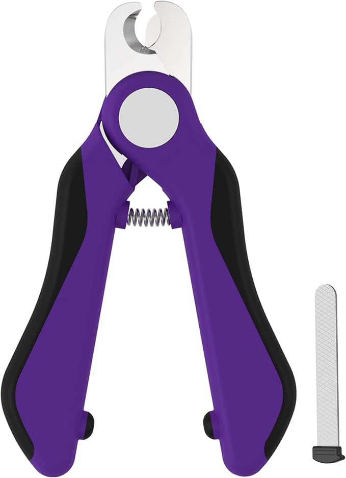 Swihauk Heavy Duty Dog Nail Clippers and Trimmers, Professional Pet Nail Clippers with Nail File for Dogs Cats Small Animal, Claw Clippers with Safety Guard to Prevent Over-Cutting, Purple
