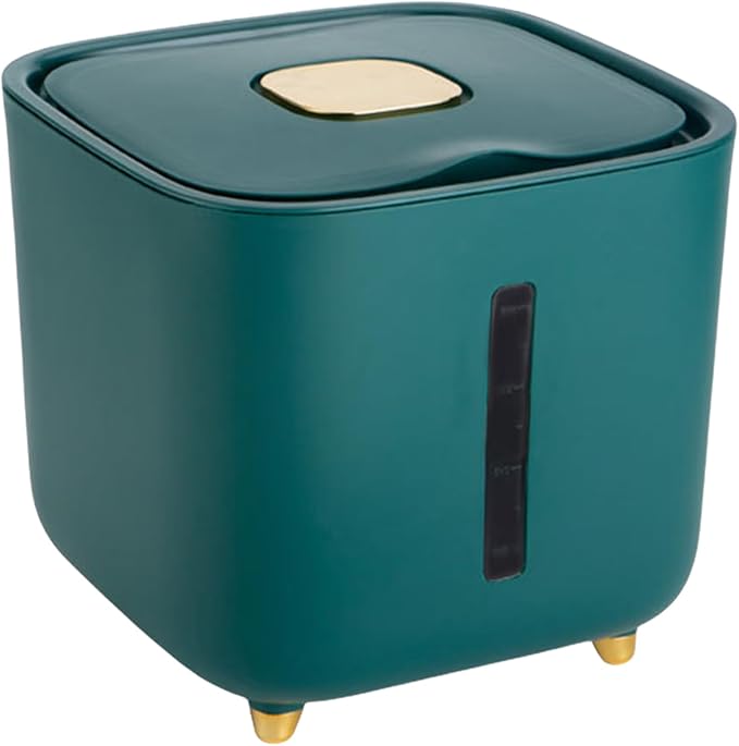 Grain Hopper - High Volume Sealed Provision Bin With Cover, Food Preservation Holder, Large Household Supply Vault, Animal Feed Reservoir, Clear Level Display | for Home Cupboard Pet Feeding Managemen