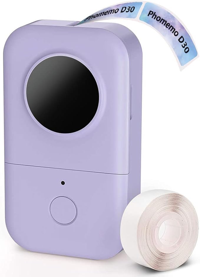 Phomemo D30 Portable Thermal Printer, Bluetooth Mini Label Maker Machine | Lightweight Portable Printer Small Label Maker, Abundant Templates Fonts & Icons for Kids Home School Office, Easy to Use