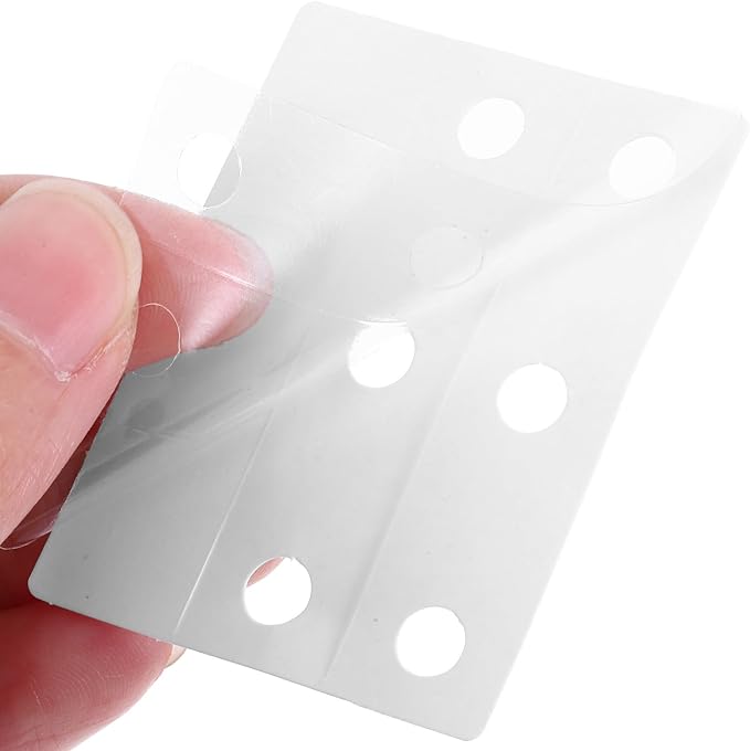 100pcs White Circle Hole Reinforcement Labels Pet Self Adhesive Tabs | Reusable Binder Sheet Organizers, Notebook Expansion Support, Circular 6-hole Format for Page Marking
