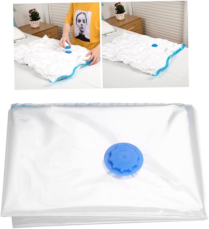 Zerodeko Vacuum Storage Bags Compression Organizer for Clothes Blankets Duvets Space-saving Sealed Storage for Home and Travel