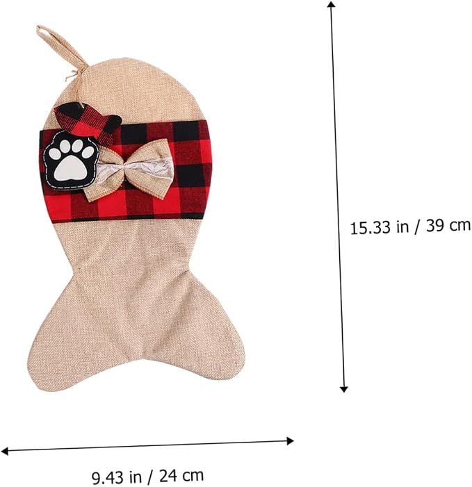 FRCOLOR Christmas Pet Stocking Gift Bag Holiday Present Pouch Festive Candy Storage for Gifts and Stocking Fillers Xmas Party Decoration