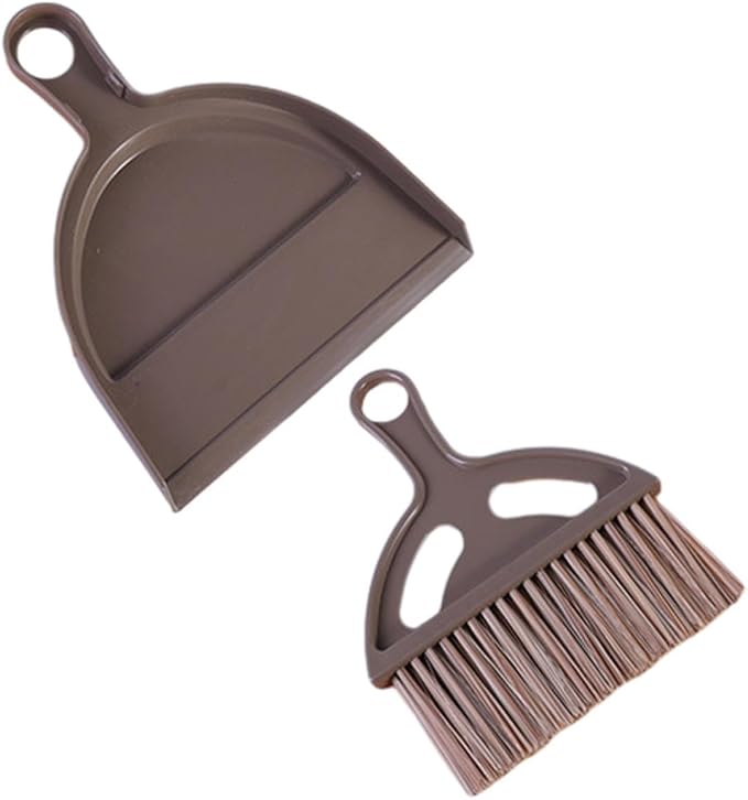 Mini Keyboard Cleaning Brush Set with Lightweight Plastic Broom and Dustpan, Portable Desktop Broom Kit with Hook for Storage, for Computer Keyboard and Pet Cleaning Supplies