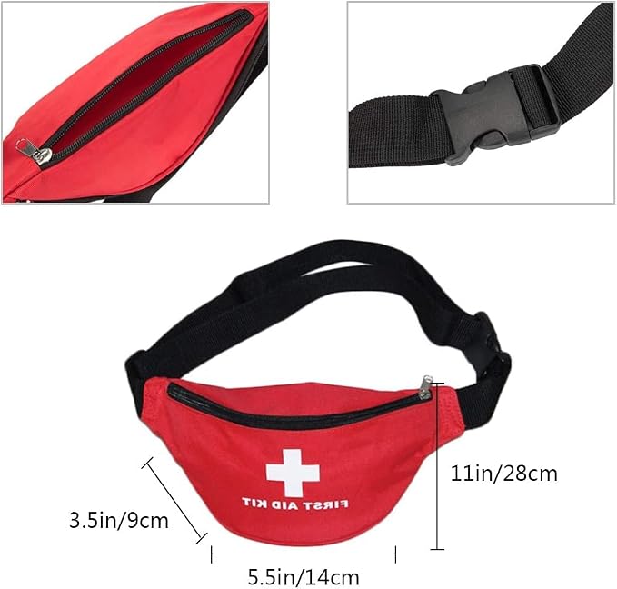 First Aid Empty Kit,Compact and Lightweight Waterproof First Aid Bag Empty with Zippered for Emergency at Home, Office, Car, Outdoors, Boat, Camping, Hiking(Bag Only) (2 Pack Fanny Pack)