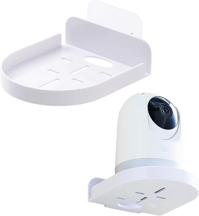 NIIIYTYB Camera Wall Mount Stand Small Indoor Soporte Security Camara de Seguridad Adhesive Shelf for Baby Monitor and Home Use Compact Wall Mount Holder for Bedroom Kitchen and Living Room